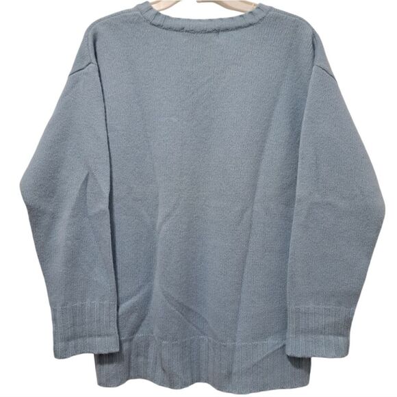 Rosanna Lambswool V Neck Knitwear Long Sleeve Sweater Oversized Small Blu - Picture 4 of 14